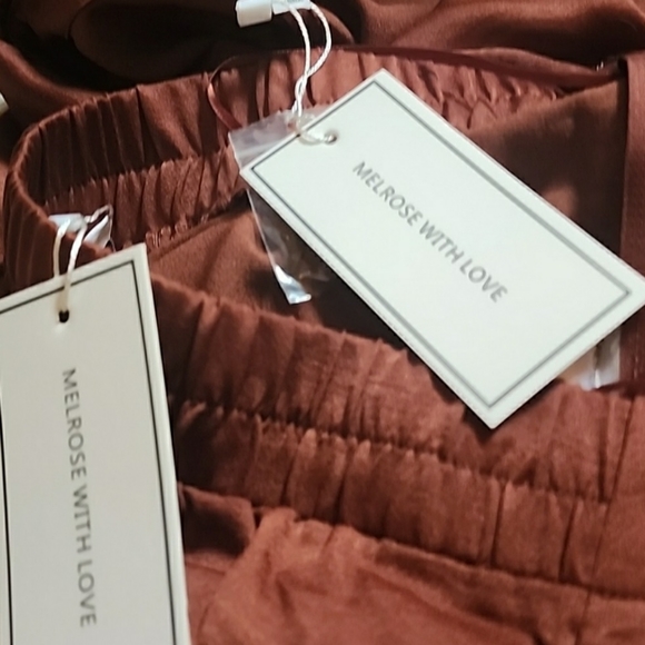 NWT Melrose with Love 2piece matte satin set, sz L - Picture 5 of 5